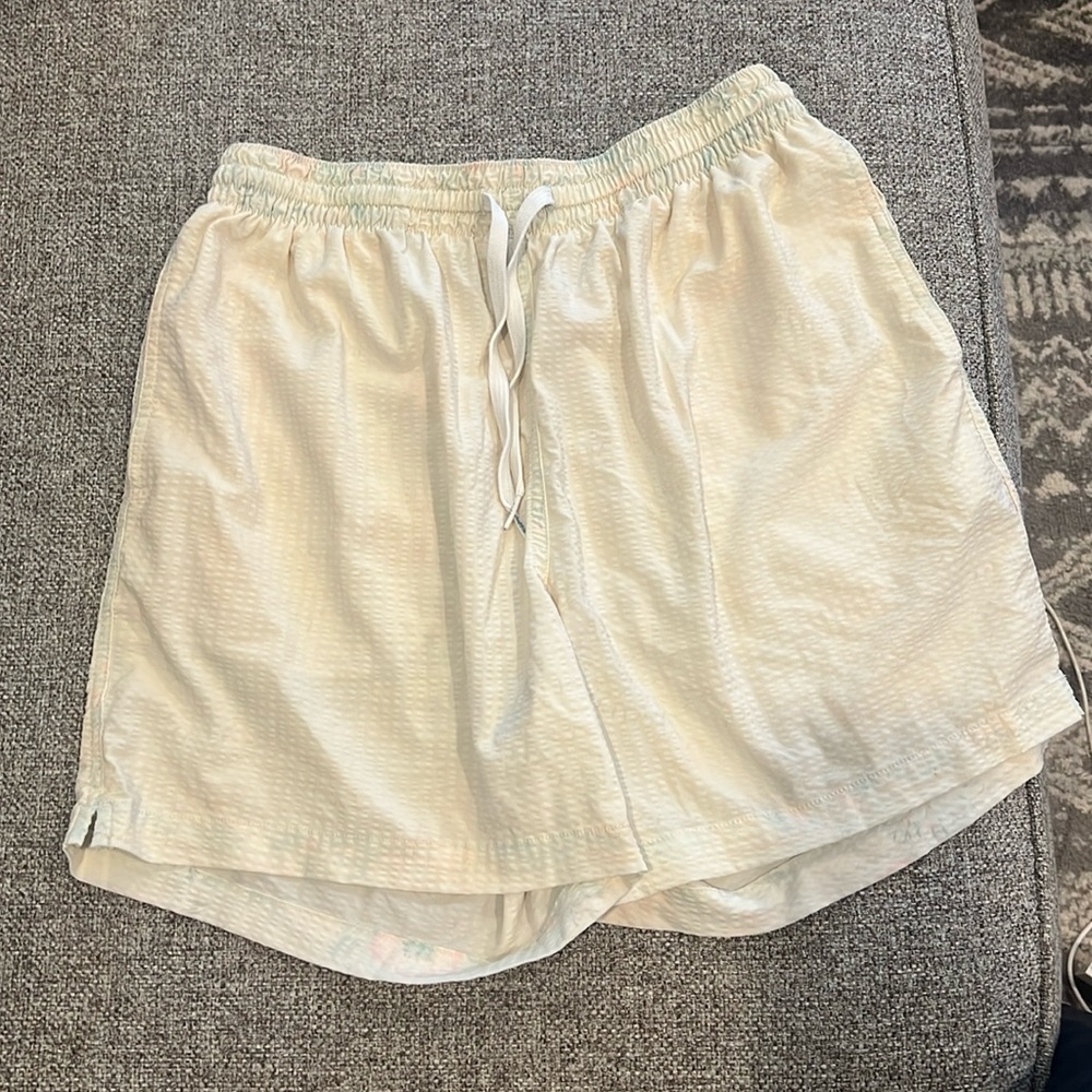 Chubbies Cream Swim Trunks